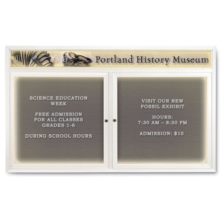 United Visual Products Indoor Enclosed Combo Board, 42"x32", Gold Frame/White Porc & Keylime UVCB4232G-WHTPORC-KEYLIME